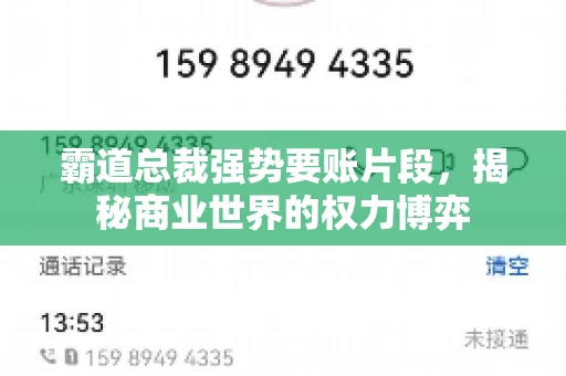 霸道总裁强势要账片段，揭秘商业世界的权力博弈